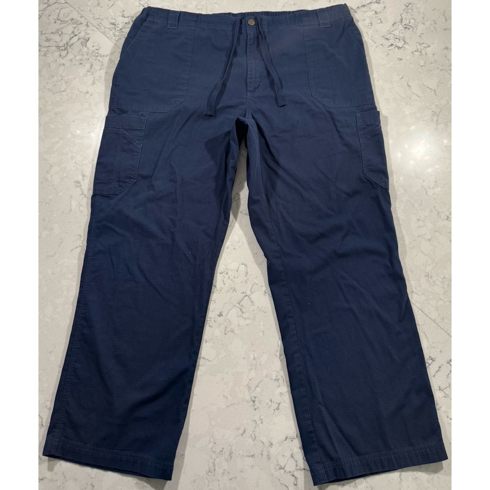 Carhartt Ripstop‎ Multi-Cargo Scrub Pants Mens 2XL Blue Cotton Workwear C54108